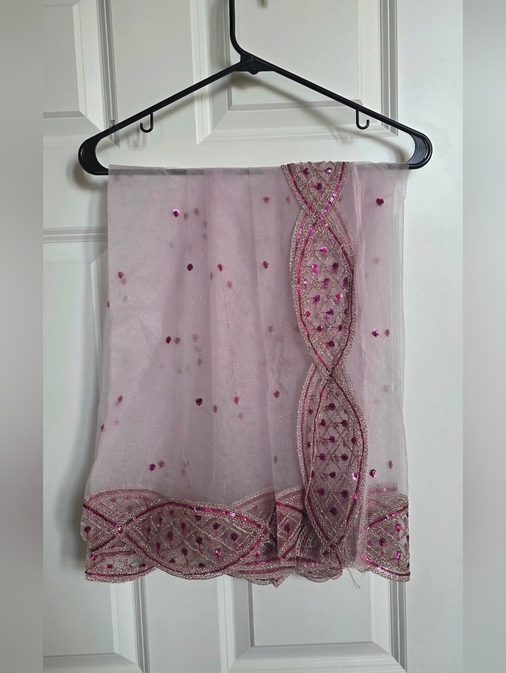 Rose Pink Net Sequins embroidered Flared Style Lehenga Choli - Size 6 - Picture 11 of 11